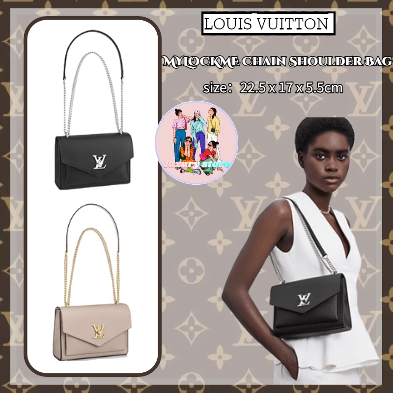 Louis Vuitton   หลุยส์วิตตอง MYLOCKME กระเป๋าสะพายโซ่/กระเป๋าสะพายข้าง/กระเป๋าสตรี &amp; นำเข้าจากยุโรปใหม่ แท้ 100%
