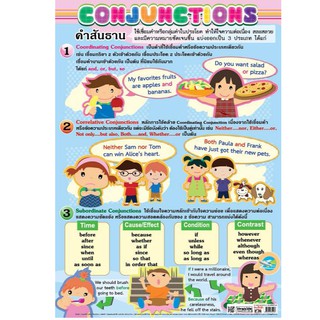 โปสเตอร์คำสันธาน (Conjunctions) #EP-246 โปสเตอร์พลาสติก PP