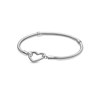 (พร้อมส่ง)*New*Pandora Moments Heart Closure Snake Chain Bracelet