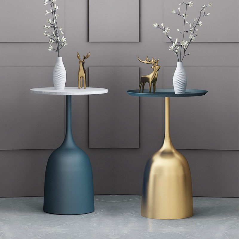 Side table creative corner table luxury iron coffee table living room ...