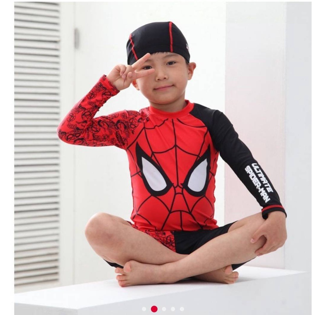 M0046 ชุดว่ายน้ำเด็ก ชุดว่ายน้ำเด็กผู้ชาย ชุดว่ายน้ำ ลายสไปเดอร์แมน ชุดว่ายน้ำสไปเดอร์แมน Spider man