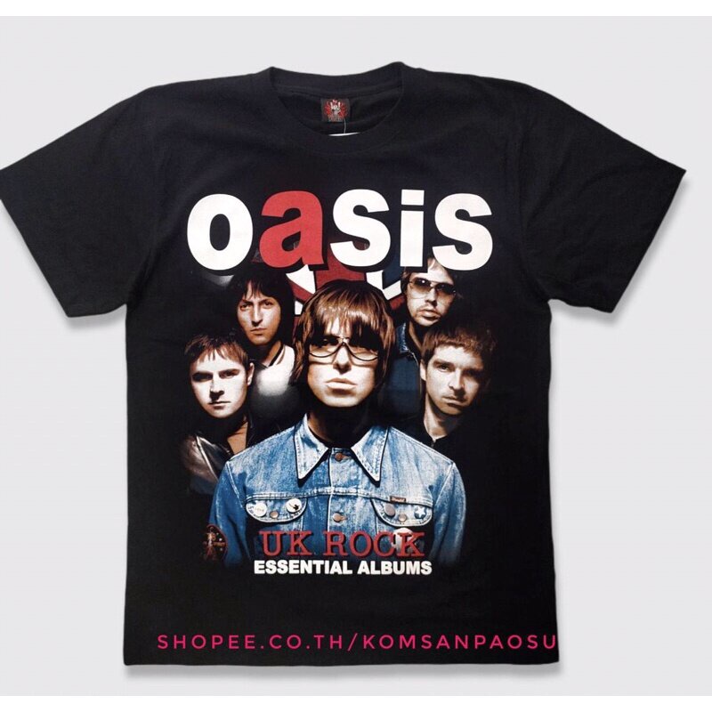 แขนสั้นโอเวอร์ไซส์UU street เสื้อวง Oasis T-shirt Rock เสื้อวงร็อค Oasis ป้ายrock yeah ผ้าฝ้ายแท้S-3XL