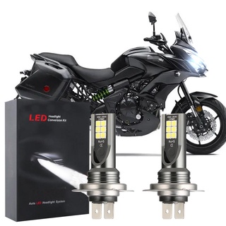 หลอดไฟหน้า LED 6000K 12V-32V สีขาวสว่าง สําหรับ Kawasaki KLE650 Versys 650 ABS 2007-2019 Qty 2