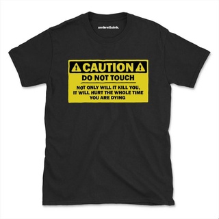 มาใหม่ เสื้อยืดลําลอง แขนสั้น พิมพ์ลาย Caution It Will Hurt สําหรับผู้ชาย