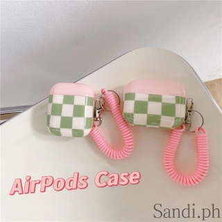 เคสหูฟัง ลายตาราง สีเขียวมัทฉะ สําหรับ AirPods 3gen 1 2 3Pro AirPodsPro 2gencase AirPods เคส airpods pro เคส airpods