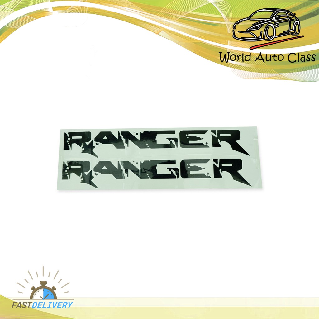 สติ๊กเกอร์ติดรถ Sticker "RANGER" ติดข้าง ซ้าย+ขวา ดำ Ford  Ranger ปี 2012-2018 มีบริการเก็บเงินปลายทาง
