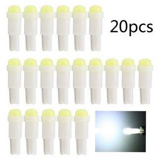 หลอดไฟภายในรถยนต์สีขาว 12 v t 5 led cob w 1 w 20 ชิ้น