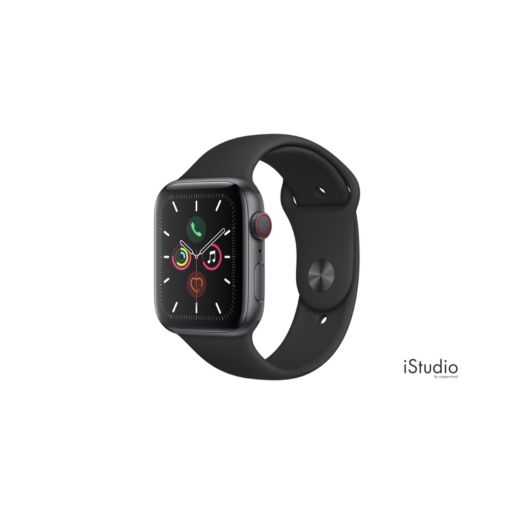 Apple Watch Series 4 GPS + Cellular, Space Grey Aluminium Case with Black Sport Band by iStudio by copperwired