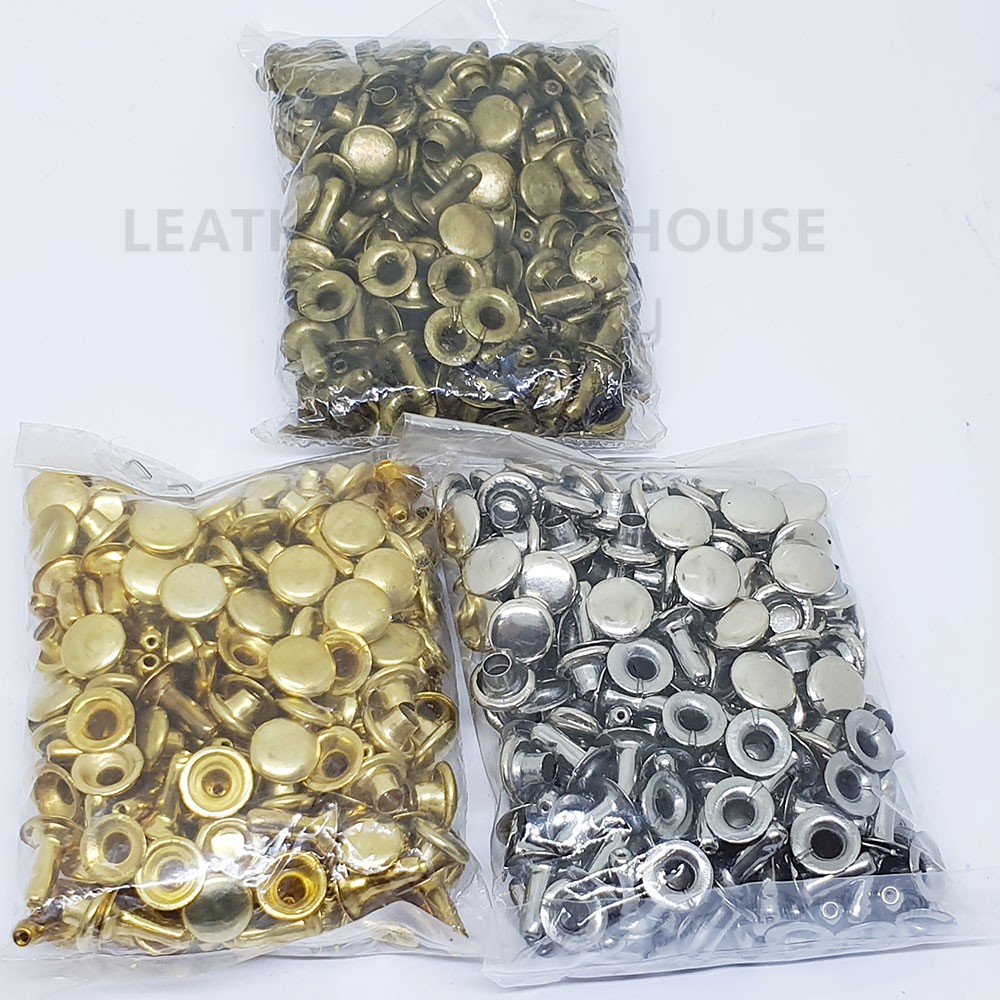 หมุดย้ำ 8มิล กลาง (หัว7มิล ขา6มิล) หน้าเดียว เนื้อเหล็ก 100ตัว