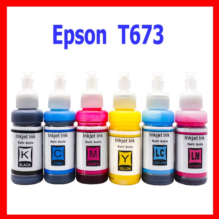 Epson T673 เติมหมึกสำหรับ L800,L805,L810,L850,L1800（70ml แต่ละสี） #หมึกเติมคุณภาพepson #หมึกepson #น
