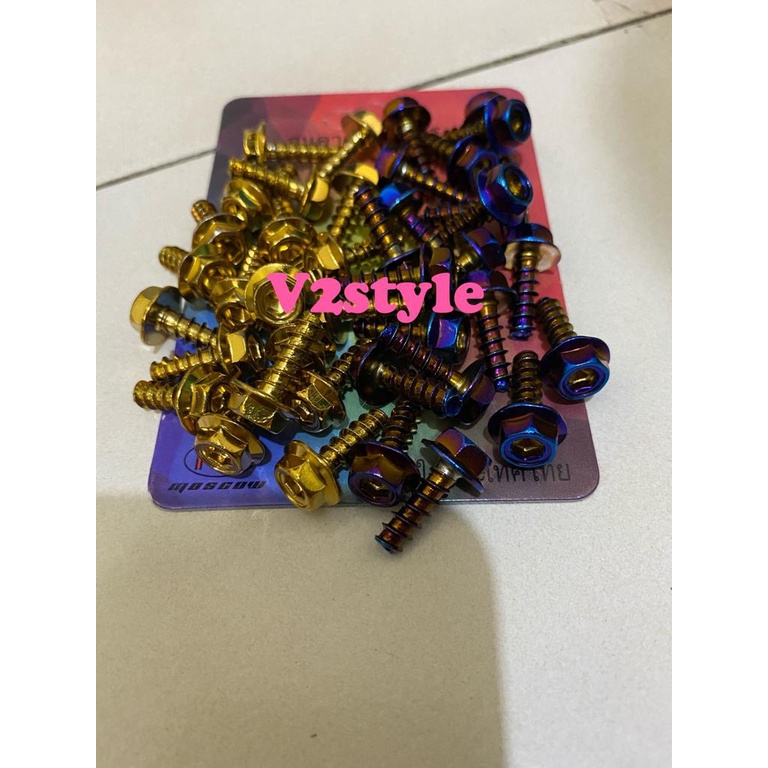 YAMAHA M5X15 BODY PROBOLT BOLT 20 PIECES GOLD TWOTONE STAINLESS HEN9 THAILAND IMPORT NONFLOWER LEXI 