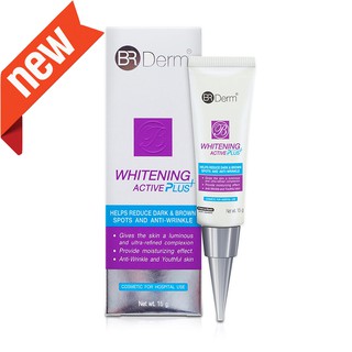 BR DERM WHITENING ACTIVE PLUS CREAM 15 G. ผลิตภัณฑ์เพื่อผู้ที่มีปัญหาผิวหมองคล้ำ และลดริ้วรอย  และต้องการให้ใบหน้าขาวใสข