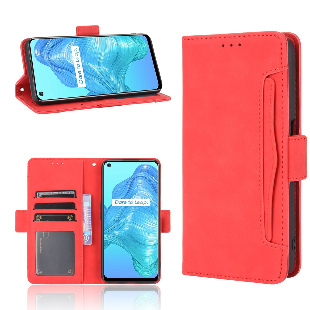 เคส for OPPO Find X2 X3 X5 Realme 7 Pro GT Neo 3T 2 3 5 GTNeo3T GTNeo5 เคสฝาพับ เคสหนัง Flip Cover Wallet Case PU Faux Leather Stand Soft Silicone Bumper With Card Slots Pocket