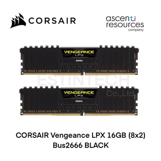 RAM(แรม) DDR4 16GB(8x2) BUS2666 CORSAIR Vengeance LPX BLACK ของใหม่ประกัน LT