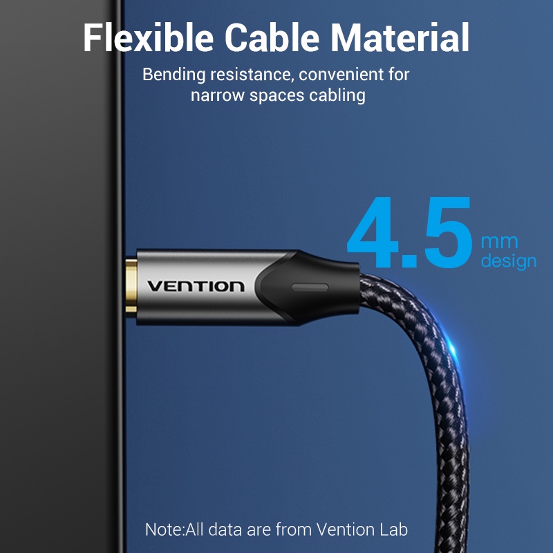Vention สายสัญญาณเสียงใยแก้วนำแสง Hi-Fi  BAV สายไฟเบอร์ออปติก Coaxial 5.1 S / PDIF Toslink PVC ทอผ้าตาข่ายสำหรับ PS4 / Xbox, ทีวี / ลำโพง