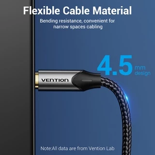 Vention สายสัญญาณเสียงใยแก้วนำแสง Hi-Fi BAV สายไฟเบอร์ออปติก Coaxial 5.1 S / PDIF Toslink PVC ทอผ้าตาข่ายสำหรับ PS4 / Xbox, ทีวี / ลำโพง