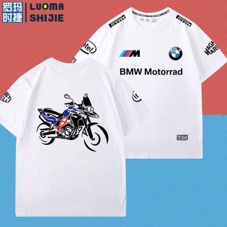 เสื้อยืดโอเวอร์ไซส์รถจักรยานยนต์ Heavy รถจักรยานยนต์พิมพ์เสื้อยืดผู้ชาย BMW รถจักรยานยนต์เสื้อยืดแขนสั้นเสื้อยืดผู้ชายแบ