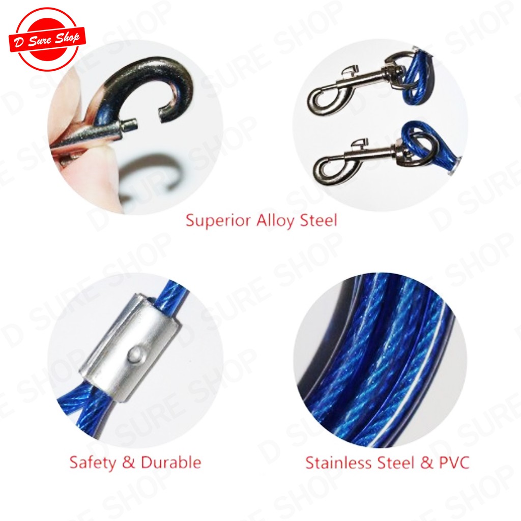 สายจูงสุนัขพันธุ์ใหญ่  แข็งแรงปลอดภัย เคลือบ PVC ( Dog leash 4.5 M.)