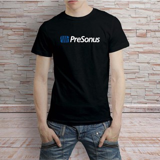 คอตต้อนคอกลมเสื้อยืดลายโลโก้ PreSonus สำหรับผู้ชายS-5XL