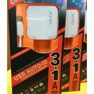 OKER หัวชาร์จ Dual USB Charger รุ่น UC-232 (White)