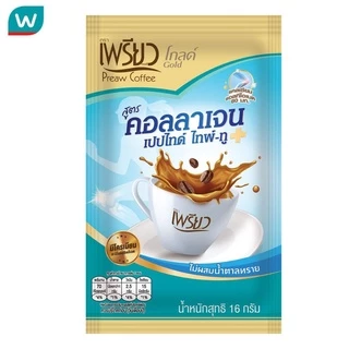 Preaw เพรียว อินสแตนท์ คอฟฟี่ สูตรคอลลาเจน ไทป์2 24ชิ้น (ไม่มีน้ำตาล)