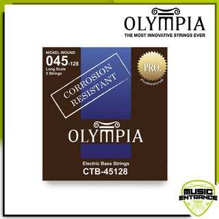 Olympia สายกีต้าร์เบส 5 สายกีต้าร์ Coated Nickel Wound : 45-128