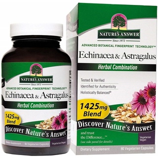 อาหารเสริมบำรุงปอด บำรุงตับ บำรุงไต กระตุ้นภูมิคุ้มกัน Natures Answer Echinacea with Astragalus -1,425 Mg 90 Capsules