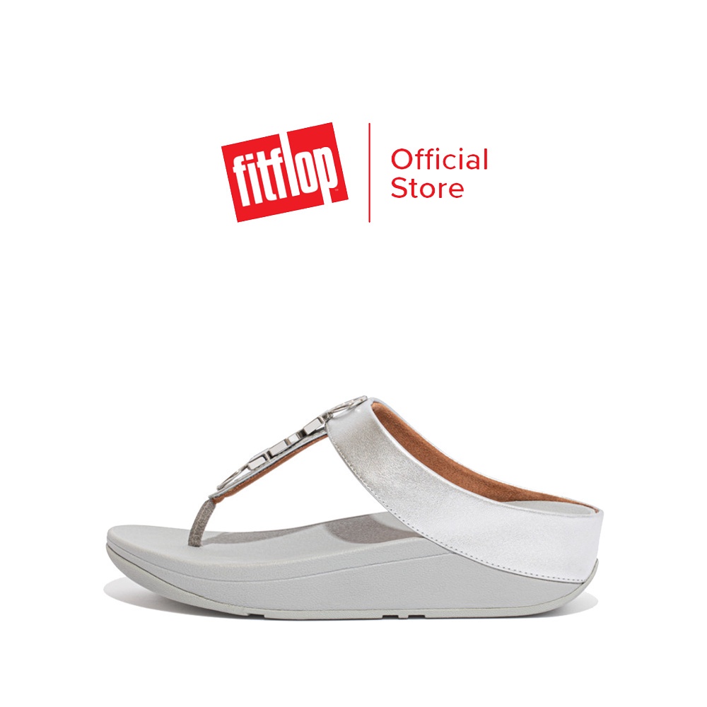 FITFLOP รองเท้าลำลองผู้หญิง FINO STONE TRIM รุ่น EA1-011 สี SILVER รองเท้าผู้หญิง #4
