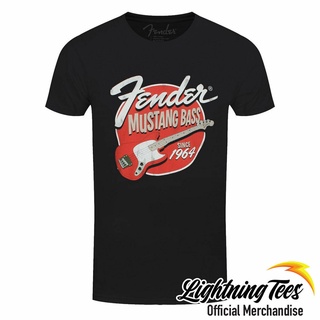 เสื้อยืด พิมพ์ลาย Fender Mustang Bass Guitar Rock สําหรับผู้ชาย