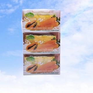 ⚡FLASH SALE⚡♡พร้อมส่ง JAM พาพาย่า แครอท กลูต้า คอลลาเจน โซพ Papaya Carrot Gluta Collagen Soap 100กรัม 1 แพคมี 6 ก้อน