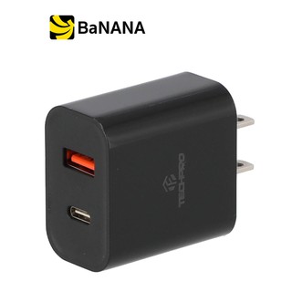 TECHPRO Wall USB Charger 1 USB-A (QC3.0A) / 1 USB-C (PD20W) Black By Banana IT