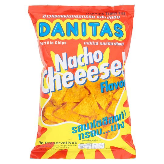✨ขายดี✨ ดานิต้าส์ ทอร์ทิล่าชิพส์ ข้าวโพดแผ่นทอดกรอบ รสนาโชชีส 200กรัม Danita Tortila Chips Crispy Co