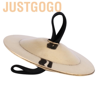 (พร้อมส่ง) Justgogo เครื่องดนตรีฉาบนิ้วมือ ทองเหลือง ขนาดเล็ก สําหรับเต้นระบําหน้าท้อง 1 คู่