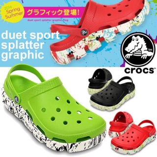 Crocs duet sport splastter graphic สดใสรับsummer