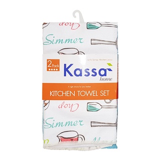 ✨นาทีทอง✨ ผ้าไมโครไฟเบอร์ ลาย Gadget KASSA HOME ขนาด 41 x 48 ซม. (แพ็ค 2 ชิ้น) สีฟ้า 🚚พิเศษ!!✅