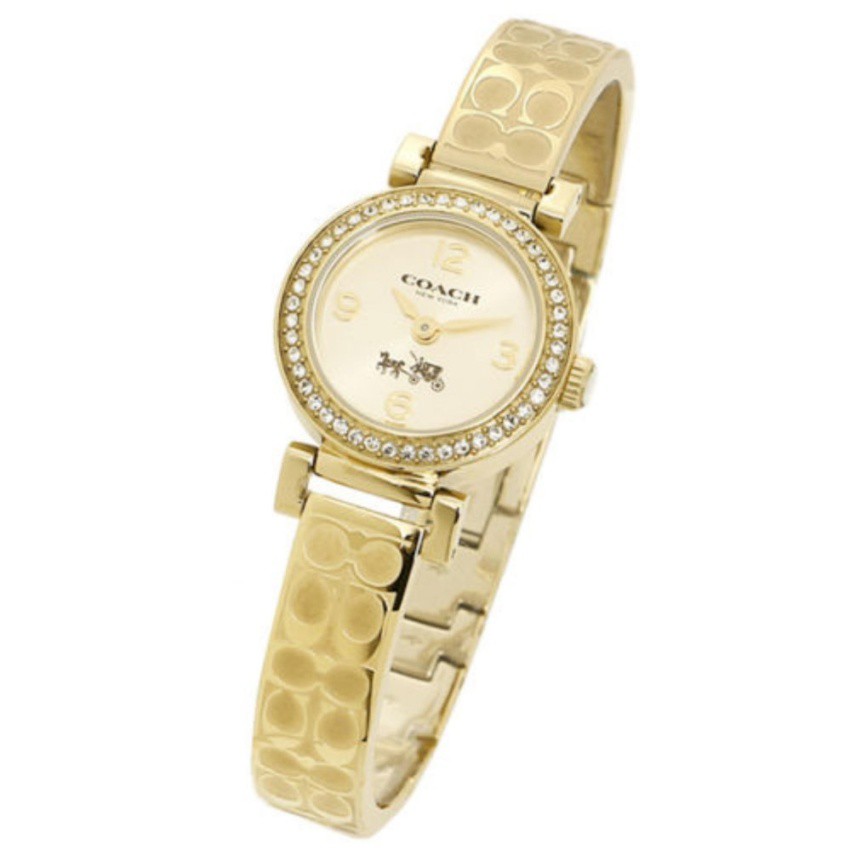 COACH Women's Madison Fashion Bangle Watch Gold/Gold Watch14502202(Black)