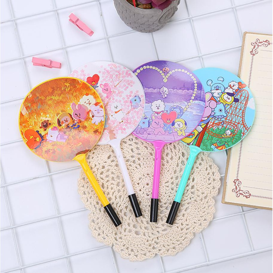 🔥ราคาส่ง🔥ปากกาพัดลูกลื่นลายตัวการ์ตูน BT (ไส้สีน้ำเงิน ) 0.5mm✔️พร้อมส่ง 🎲สุ่มลาย พัด เครื่องเขียน