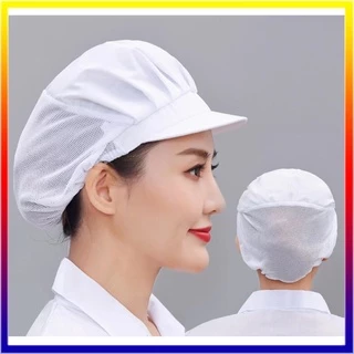 หมวกผ้าคลุมผม หมวกโรงงาน มีขอบ ฝ้าย สําหรับปรุงอาหาร งานผลิต เชฟ