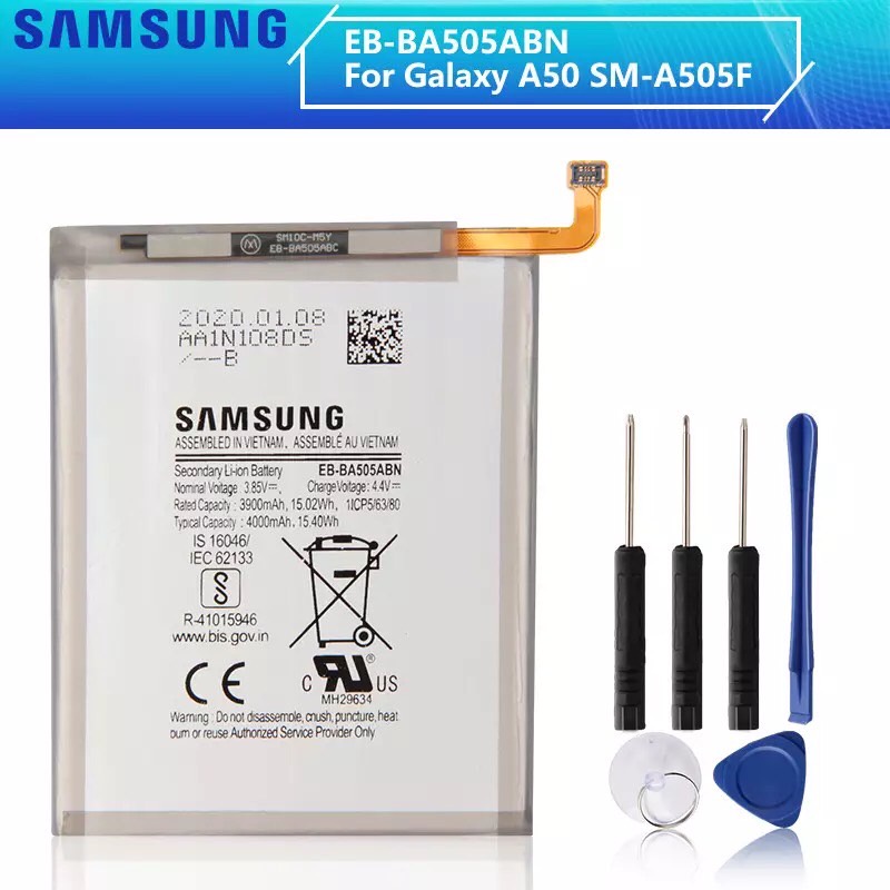 แบตเตอรี่ Samsung Galaxy A50 A30 A30S A20 SM-A205FN BA505ABN+ชุดเครื่องมือ.