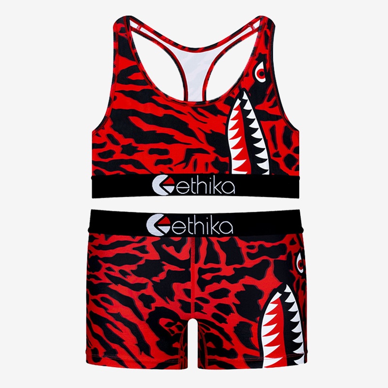 สี่ล้อzhcth 2021 New Style Ethika Bomber Slyme Ball Red Sort Women 2iece Set Ethika Fitness