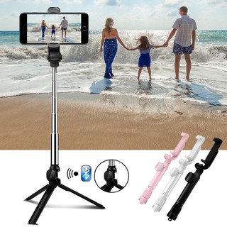 ไม้เซลฟี่แบบไร้สาย ไม้เซลฟี่ Multifunctional selfie stick Integrated Telescopic Bluetooth Tripod Selfie Stick