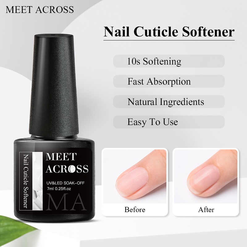 MEET ACROSS เล็บ Cuticle Softener Dead Skin Cuticle Remover เครื่องมือใช้สําหรับเล็บ Art เล็บ