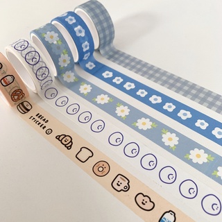 CH丨Blue Flower Washi Tape Diy Scrapbooking Masking Tape Stationary School Supplies