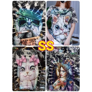 โละSTOCK ‼️ Caballo แท้เสื้อมัดกัดเรืองแสงสกรีนลายด้านหน้า-หลัง size ss