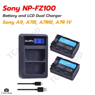 แท่นชาร์จ + 2x แบตเตอรี่ NP-FZ100 สำหรับกล้องโซนี่ Dual LCD charger for Sony A9 A7III A7RIII A7R3 A7R IV A6600