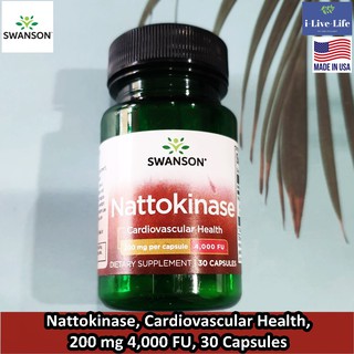 นัตโตะไคเนส Nattokinase, Cardiovascular Health, 200 mg 4,000 FU, 30 Capsules - Swanson ถั่วเหลืองหมักนัตโตะ