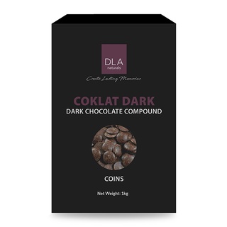 โปรโมชัน! DLA ดาร์กช็อกโกแลต คอมพาวด์ แบบเหรียญ 1 กก. DLA Dark Chocolate Compound Coins 1 kg