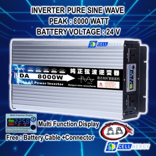 อินเวอ์เตอร์ เพียว ซาย เวฟ 8000 วัตน์ 24 โวล DA inverter ใช้กับตู้เชื่อม แอร์ เครื่องปรับอากาศ เครื่องใช้ไฟฟ้าขนาดใหญ่