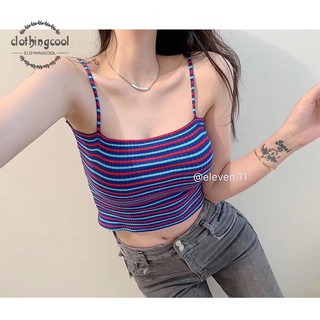 【clothingcool】-Fashion color matching small camisole Korean version crop top เสื้อกล้าม/สายเดี่ยว