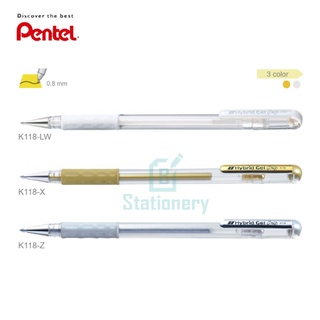 Pentel ปากกาเพนเทล K-118 Hybrid Gel Grip